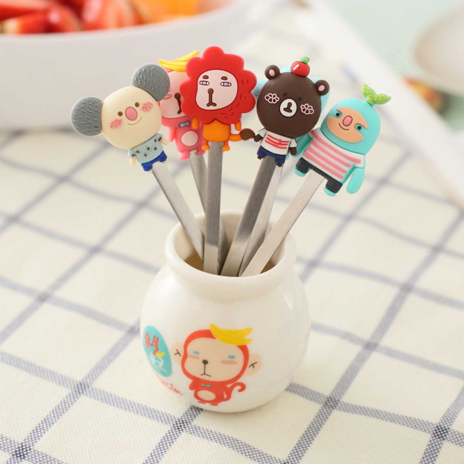 Fruit Fork,Stainless Steel Food Pick Forks for Home (Cartoon) — Amazon image 7