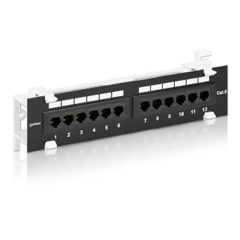MANHATTAN 12-Port Network Patch Panel Cat-6 1U UL Listed - Wall Mount with 89D Bracket - Installer Grade 3 Gold Plated Contacts - 720779