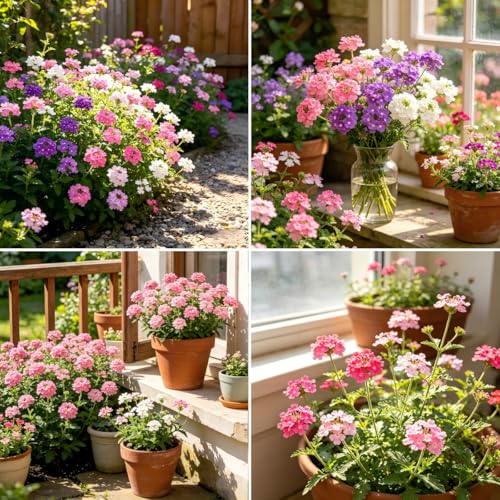 CarpetC 1500+ Mixed Verbena Seeds for Planting Creeping Perennial Drought Tolerant Ground Cover with Long Blooms Non-GMO Heirloom for Outdoor Garden Borders and Home Containers