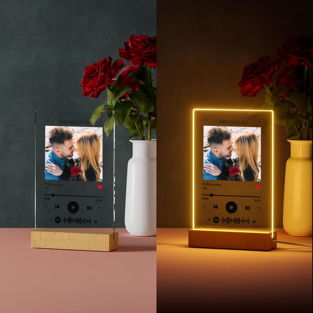 Targa Spotify Personalizzata In Plexiglass - Regalo Con Nome E Canzone