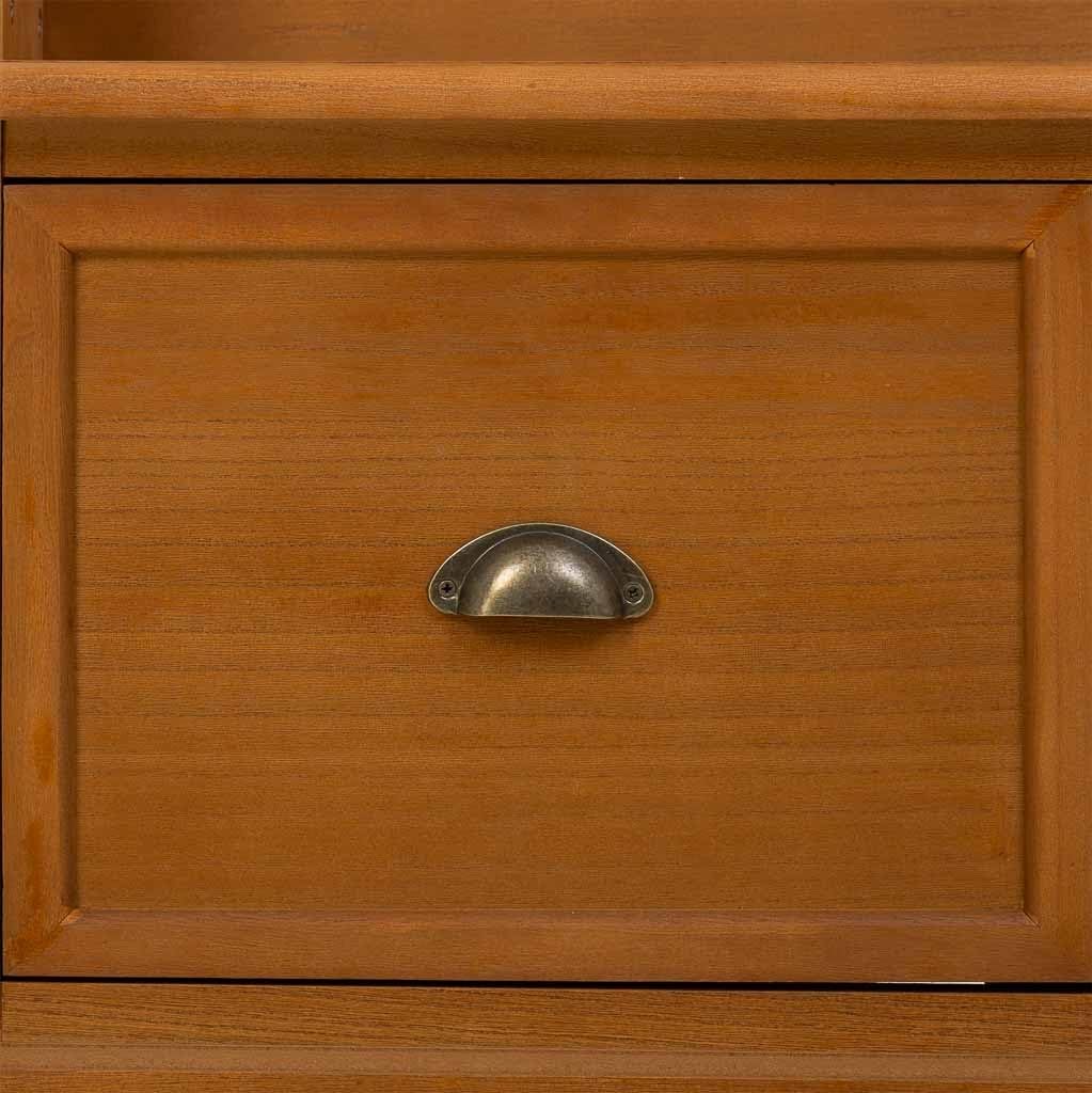 WANDERLUST DECO Recibidor perchero de Madera con banqueta Marron 92x39,5x184