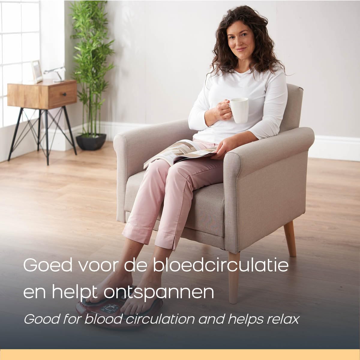 Circulation Maxx Reflexology, stimolatore muscolare elettrico con riflessologia del piede, 99 livelli di intensità e 6 modalità di massaggio, dispositivo TENS con 4 cuscinetti gel, telecomando