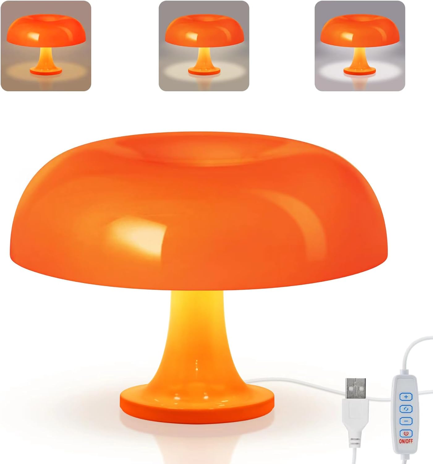Lippbest Mushroom Lamp, Orange Mushroom Table Lamp,Mushroom Lamp for