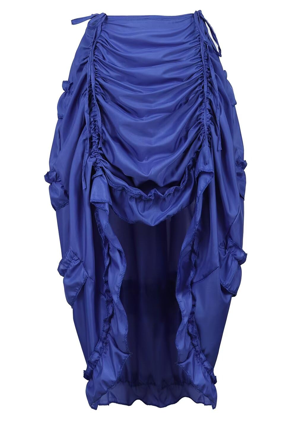 jutrisujo Skirt Women for Corset Victorian Steampunk Adjustable Ruffle Gothic Vintage Skirts Halloween Outfit Medieval Costume Blue XS โ image 1