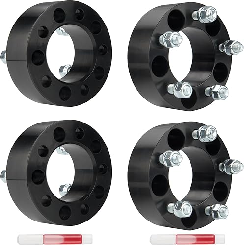 Vista 73 de KAX Espaciadores de rueda de 0.236 x 5.315 in, espaciadores de rueda centrados de 2 pulgadas y 6 lengüetas para F-15-0, Expedition, Mark LT, Negro