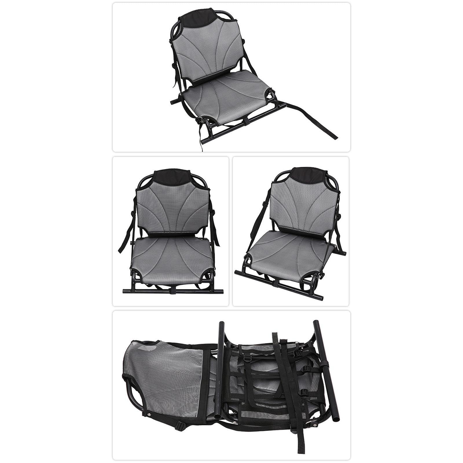 Asiento de kayak plegable Asiento de canoa compacto de repuesto Respaldo ajustable Ofrece comodidad Experiencia de canotaje cómoda Reemplazo de bote de rafting versátil