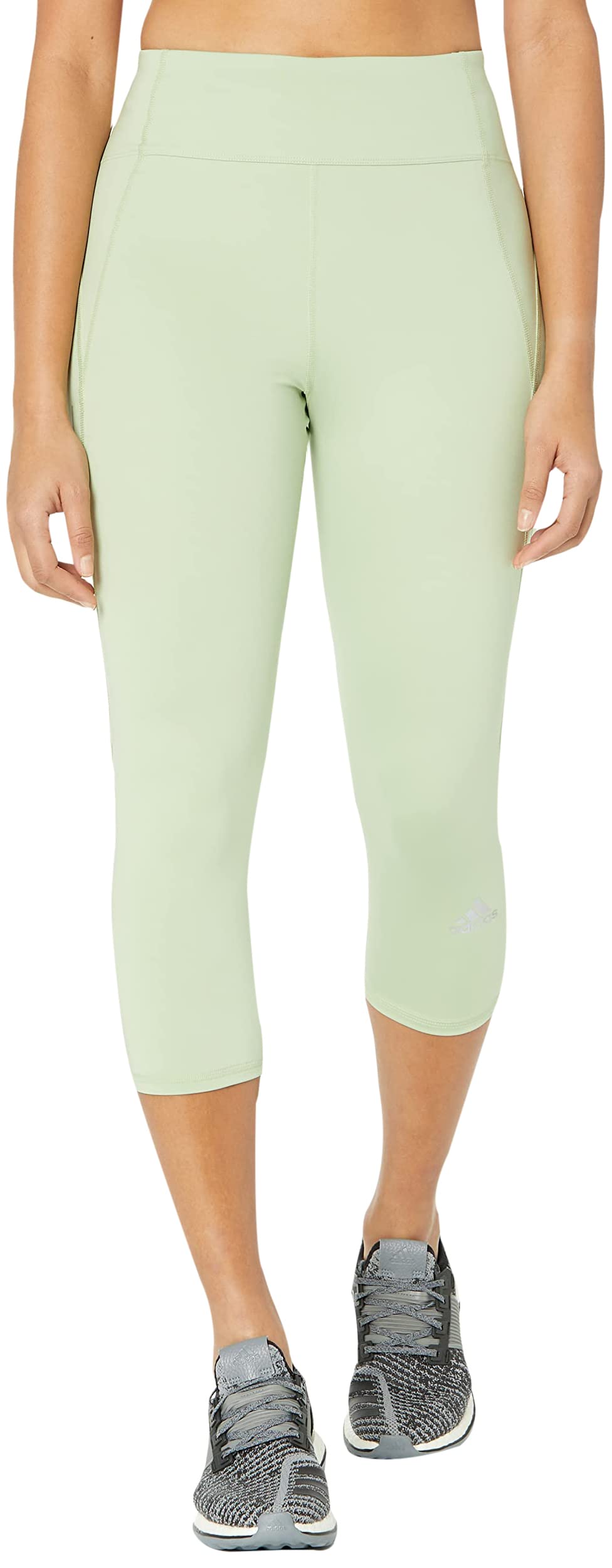 adidas Women's 3/4 Running Leggings, Magic Lime, Large