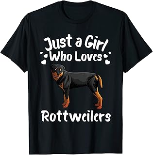 Funny Rottweiler Designs For Girls Women Kids Rott Pet Lover T-Shirt