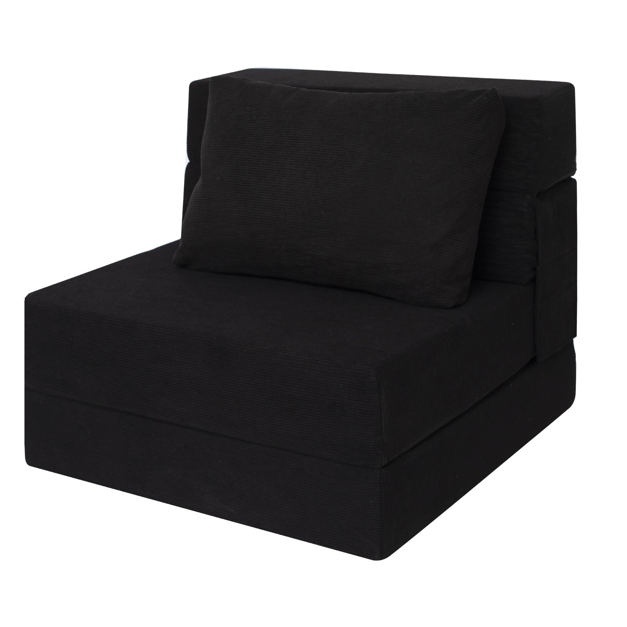 Folding Sofa Bed Chair with Pillow Convertible Fold Out Chair Sleeper Foam Floor Mattress Foldable Futon Couch Bed