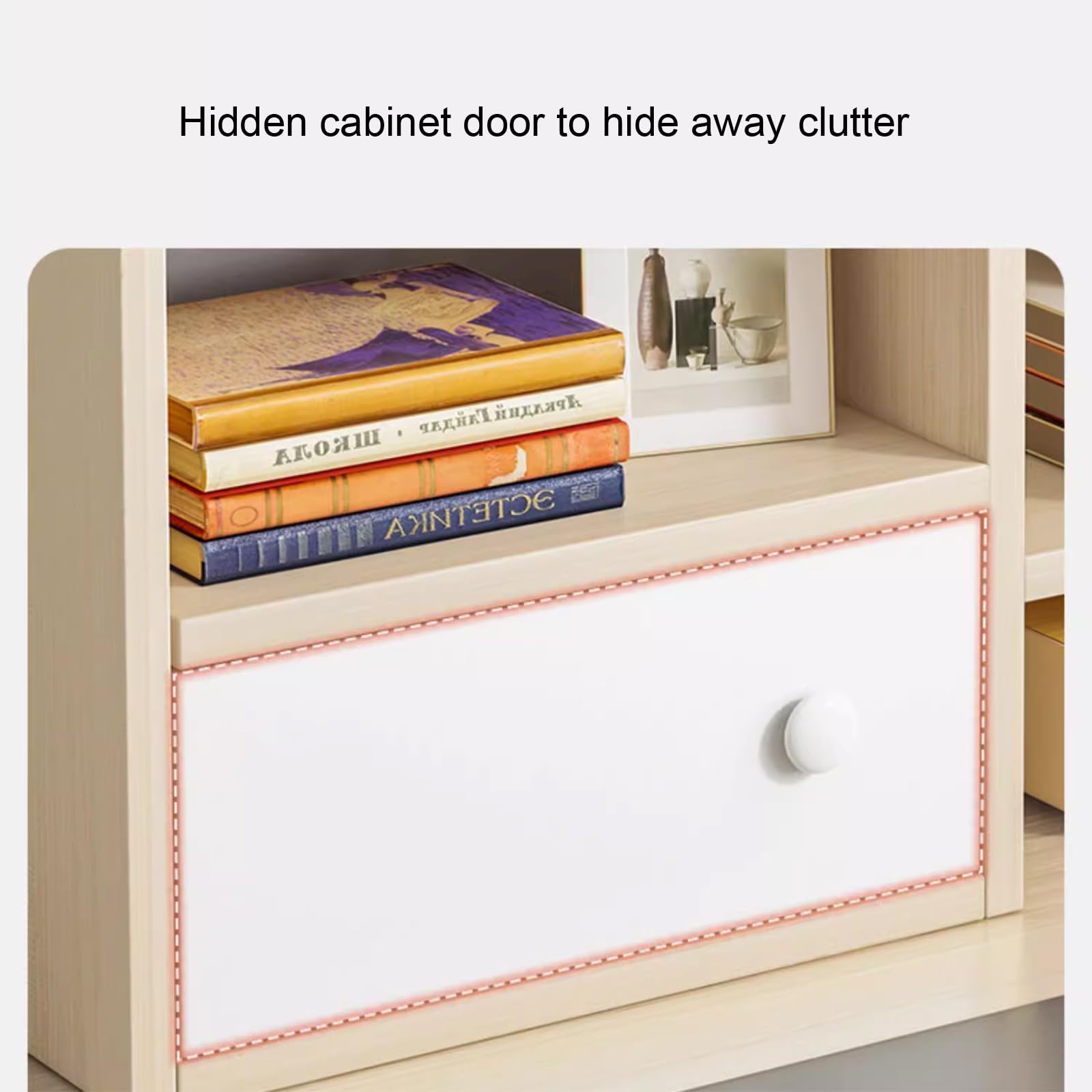 HASMI Libreria da Scrivania, Organizzatori da Scrivania in Legno, Mini Libreria e Espositore per Accessori Nel Dormitorio Dell'ufficio Domestico, Scaffale da Scrivania Indipendente