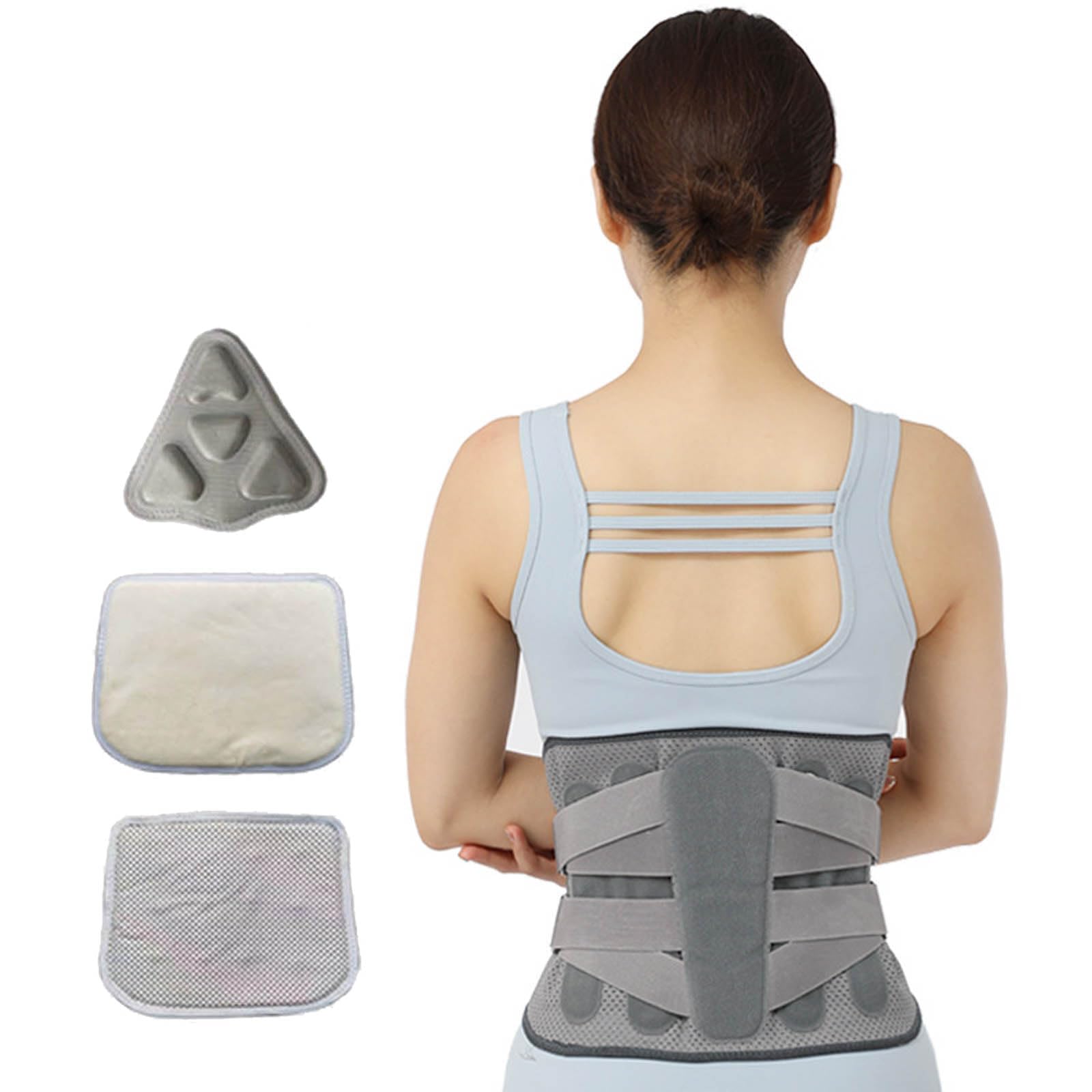 Faja Lumbar, Cinturón de Soporte Lumbar Ajustable con 5 Soportes y 2 Almohadillas reemplazables for ciática, Hernia discal escoliosis L(XL)