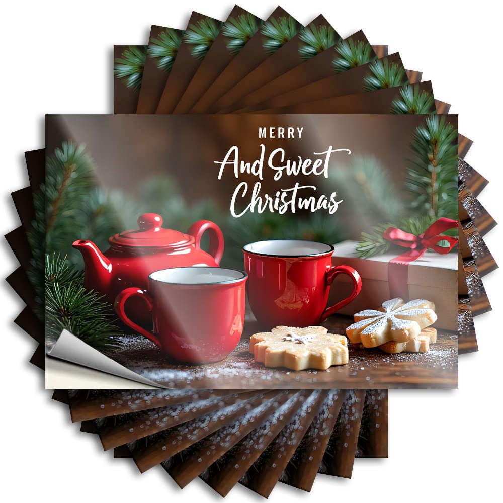 Outdoor Decorations for Porch Tattoo Bumper | Merry Christmas, Tea Time! Cozy Paw Sticker Pack(6X9CM)