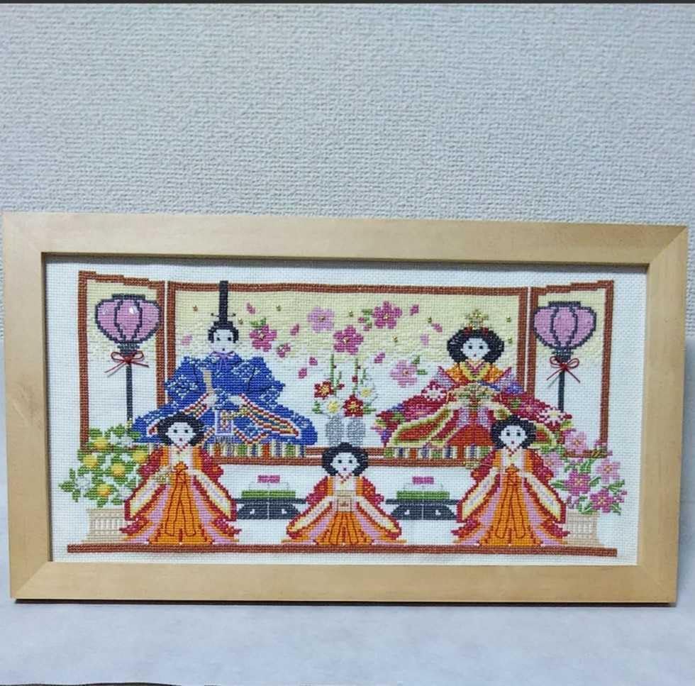 Finished Product, Hobby La Hobile, Stitched Frame, Hinamatsuri, Hinamatsuri, Hinamatsuri, Hinamatsuri, Hinamatsuri, Hinamatsuri, Hinam