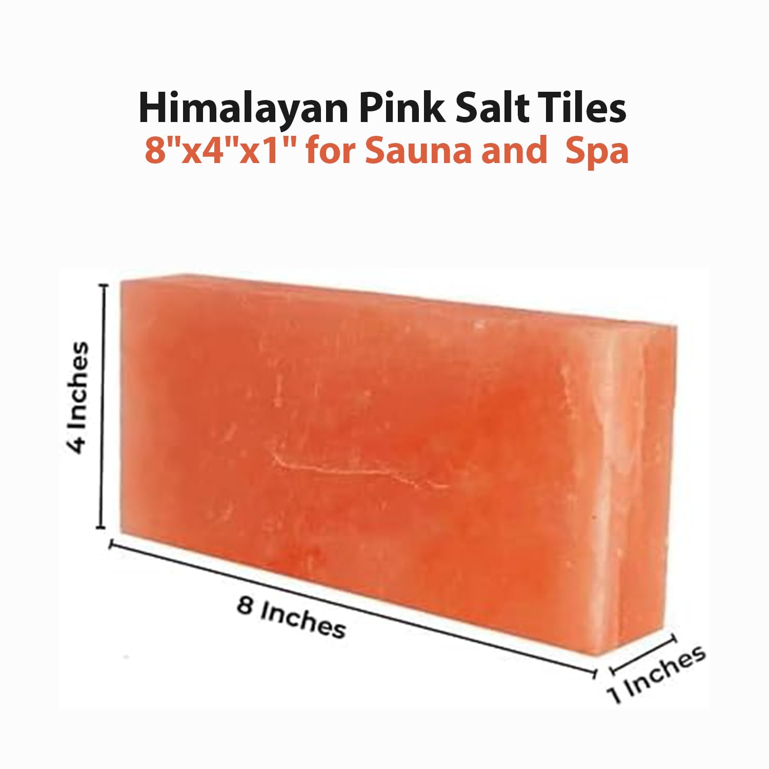 Himalayan Pink Salt Tiles 8”x4”x0.75” Pack of 10 for Sauna and Spa- Salt Bricks for Salt Wall, Salt Blocks of 1.95 lbs for Home Dye Decor & Improvement Projects