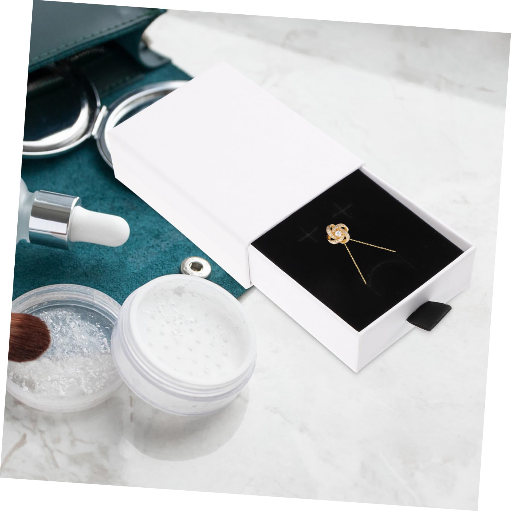 20 Stück-pack Schmuckaufbewahrungsbox aus Weißem Papier mit Schubladendesign Einfachem Stil zur Organisation und Präsentation von Schmuck und Geschenken