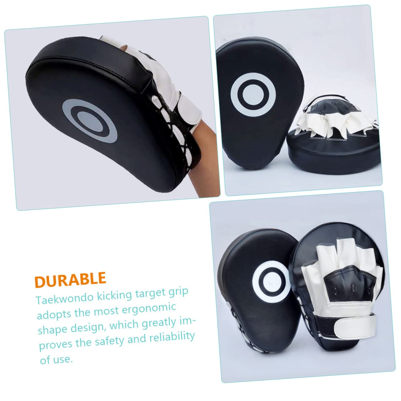 BESPORTBLE 2pièces Coussin De Boxe PU avec Mitaines De Frappe Équipement Entraînement Arts Martiaux Coussin De Frappe Taekwondo Résistant Aux Chocs pour Kickboxing Et Karaté