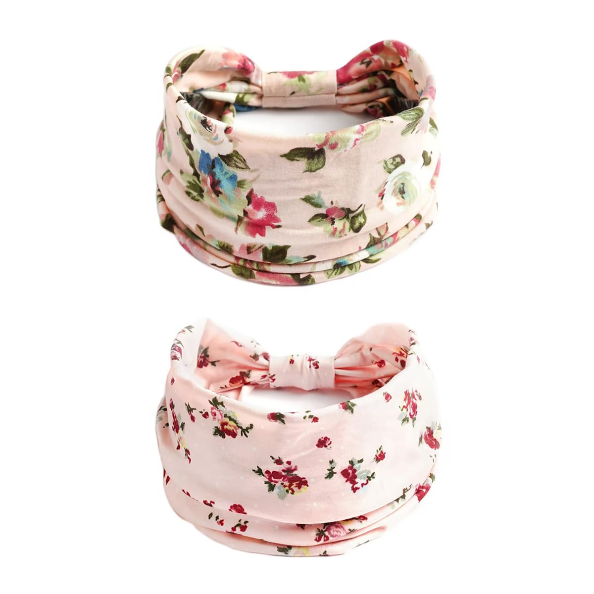 LINGXINXIN Boho Headband Fashion Wide Headband Knoted Turban Yoga Workout Head Bands Hair Accessories For Women (flower, Pack of 2)