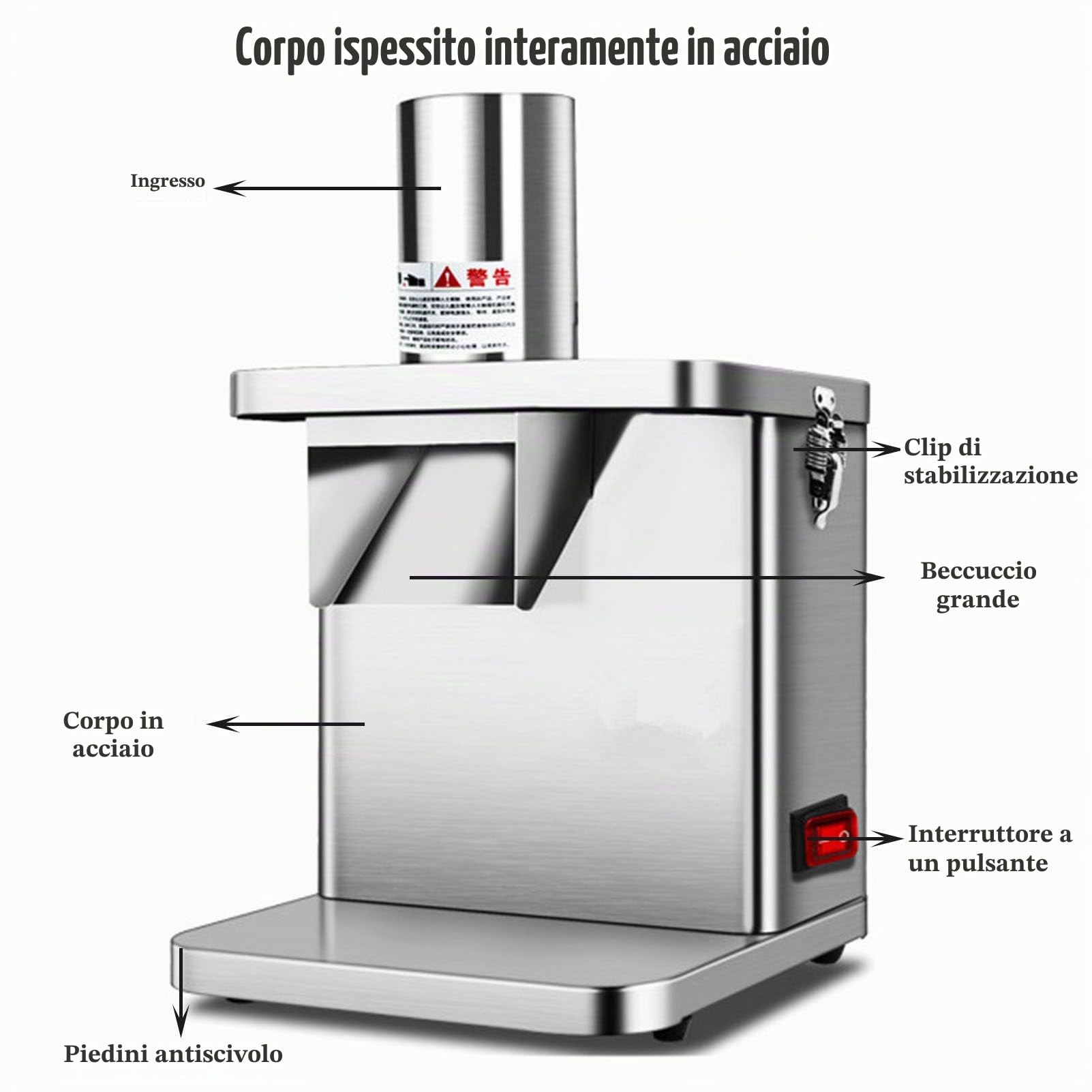Cubettatrice per verdure commerciale, robusta macchina elettrica in acciaio inox 304 per tagliare a cubetti la frutta, carote, patate e cipolle, robot da cucina con 5 lame