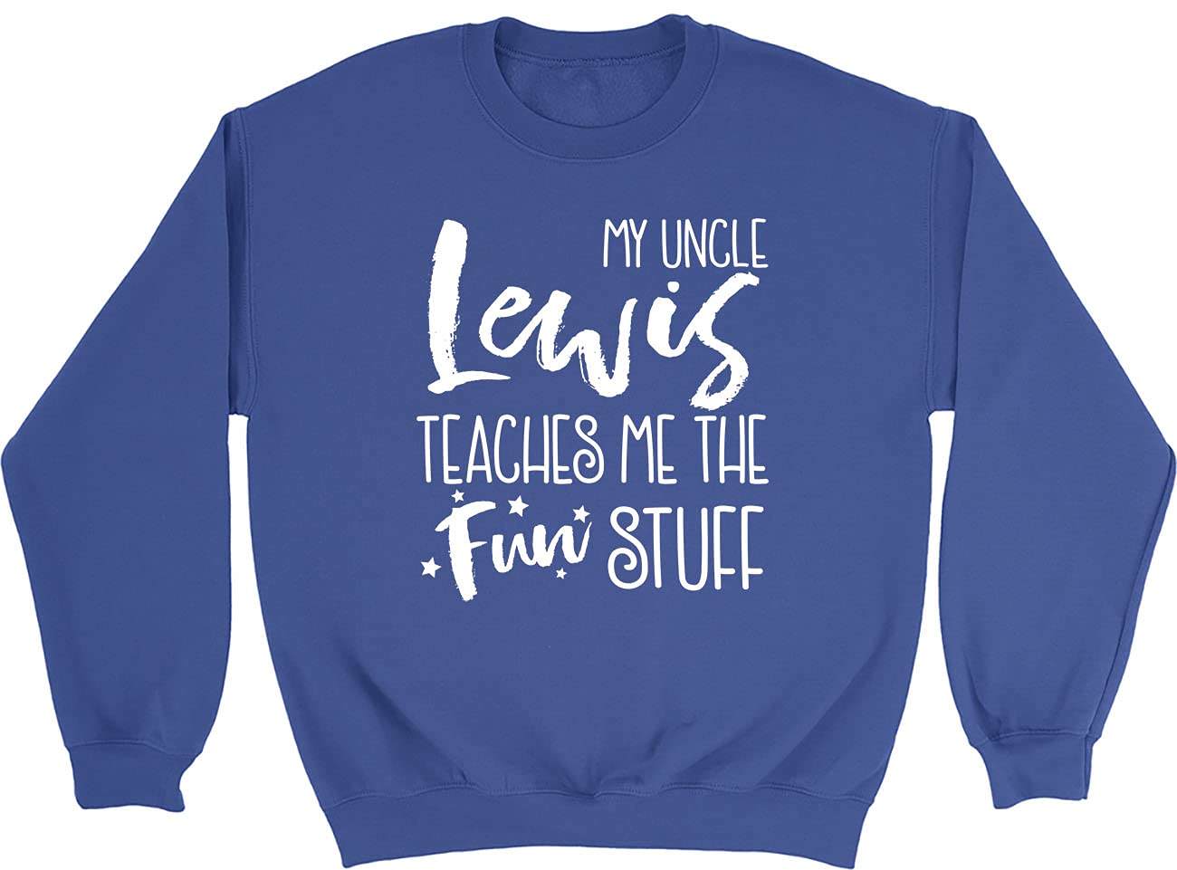 Shopagift Personalised My Uncle Teaches Me The Fun Stuff Kids Childrens Jumper Sweatshirt
