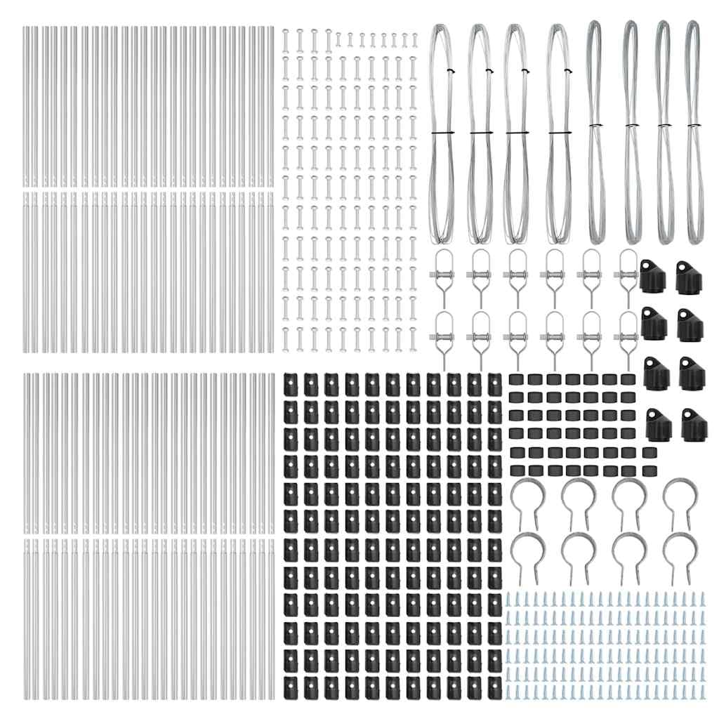 Pali per recinzione, 52 pezzi, grigio, 3,2 x 3,2 x 170 cm | Acciaio verniciato a polvere, resistente alle intemperie, facile montaggio con martello, per giardino e terrazza