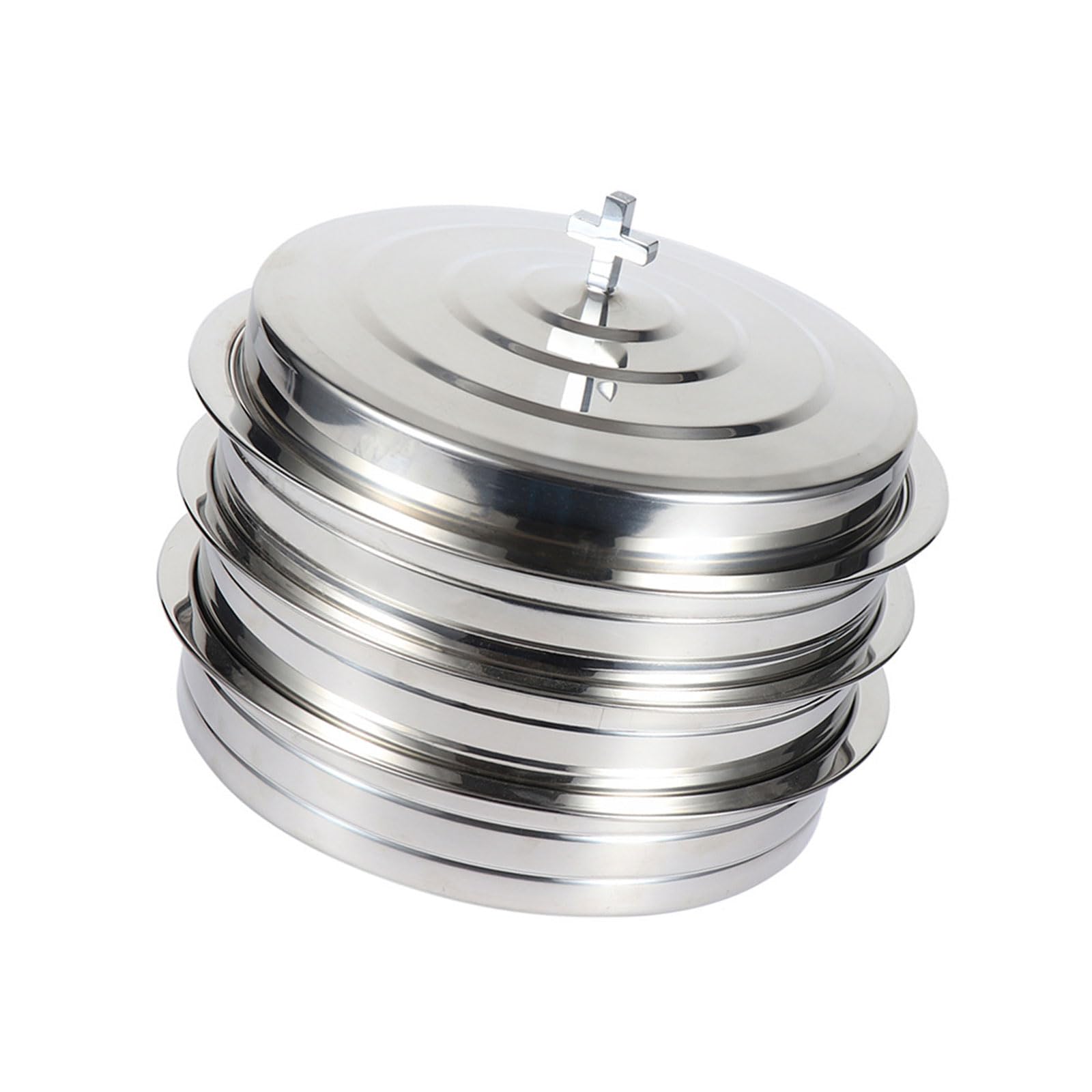 FackLOxc 2 Commercial-Grade Stackable Communion Plate 39-Slot Stainless Steel Tray for Worship Gatherings Stackable Communion Serving Tray