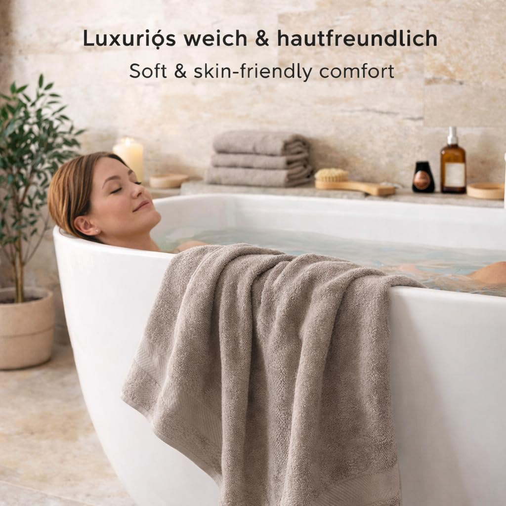 Betz Toalla de baño XXL Palermo 100% algodón 100x200 cm Color Gris Piedra
