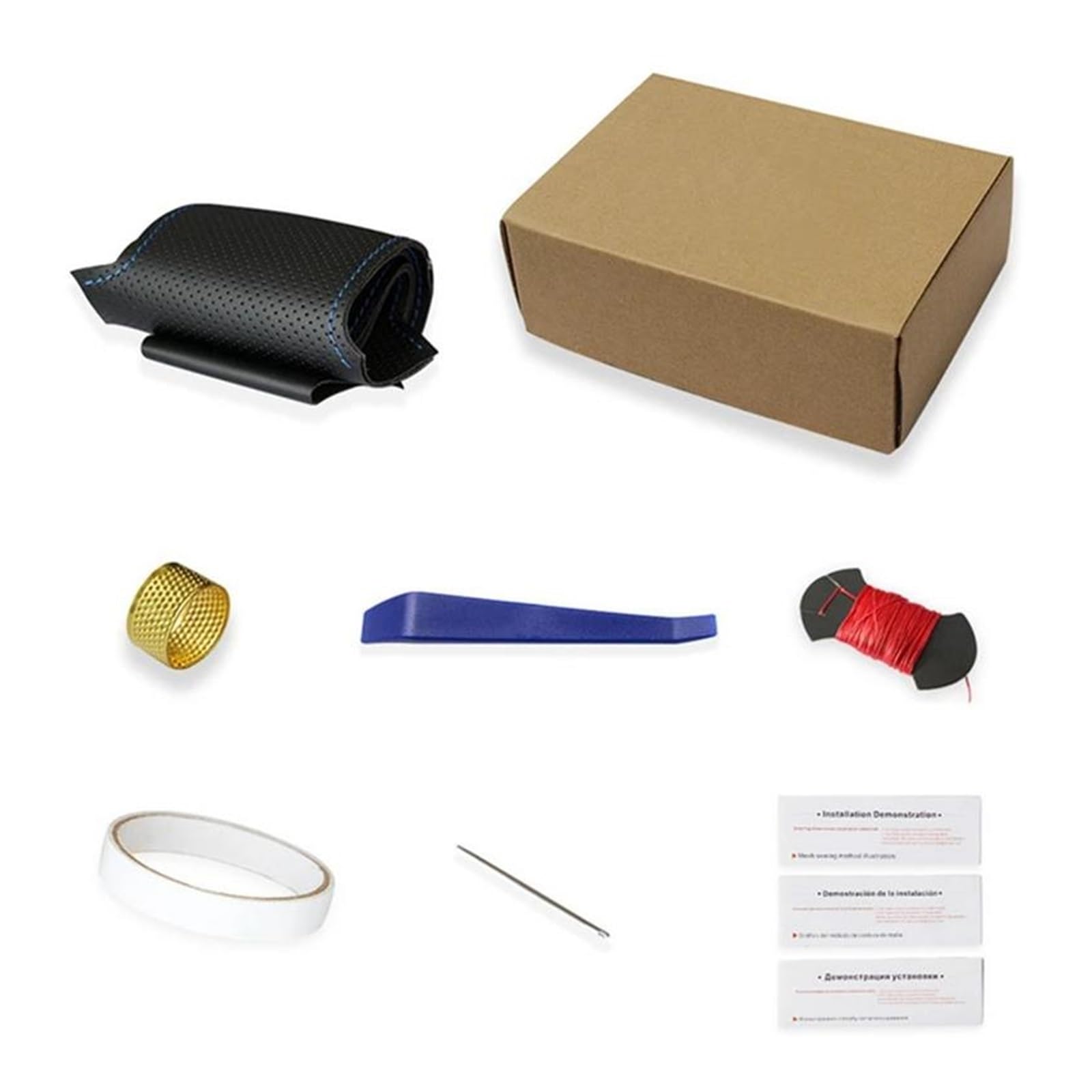 Lenkradabdeckung Auto Lenkrad Abdeckung Flechten Künstliche Leder Für Golf Für Tiguan Für Passat Für B7 Für CC Für Touran Lenkrad Bezug Auto(Black)