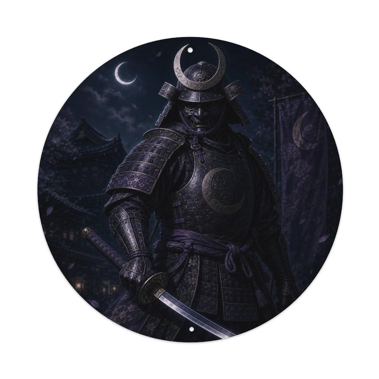 Okngb Style Moonlit Reverse Grip Onyx Shadow Stance Warrior Seal Metal Tin Sign Plaque Wall Decor For Cafe, Man Cave, Club Bar, Office, Home Garden Round Metal Poster 8X8inch