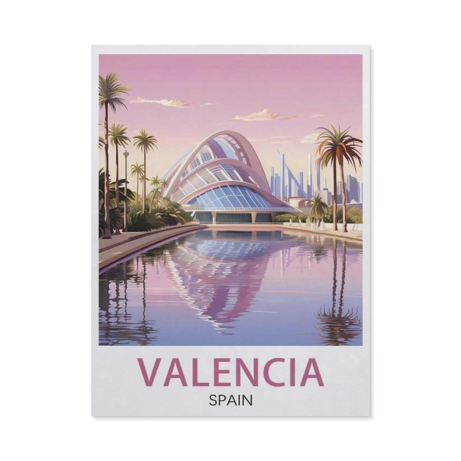 1000 Puzzles Für Erwachsene，Valencia Spanien Vintage-Reiseposter，Freizeit Unterhaltung Kinder Spielzeug Zuhause Dekoration Art（75x50cm）-AL76