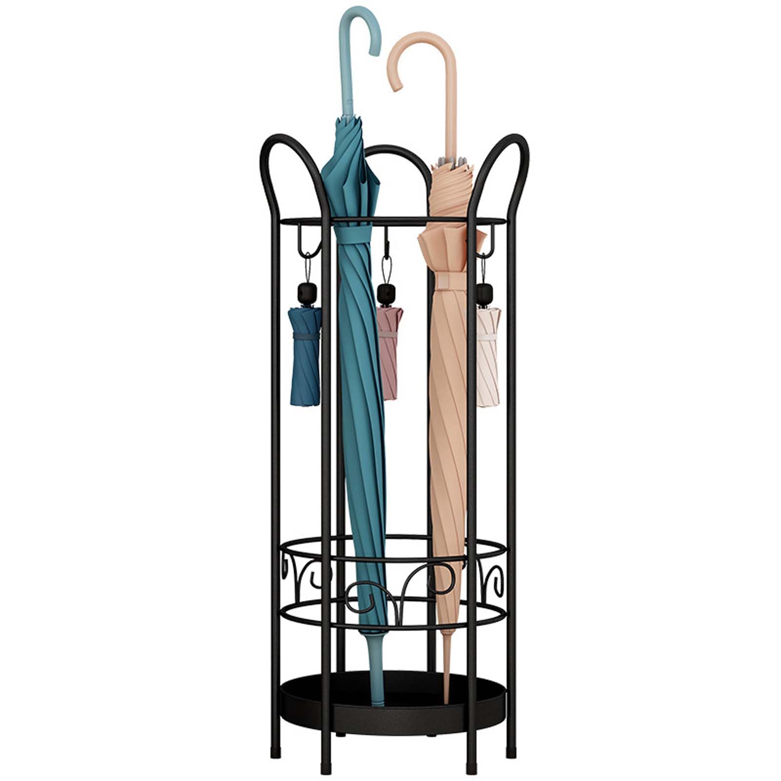 Porte-Parapluie Anti-Goutte Métal Noir pour Protéger les Sols