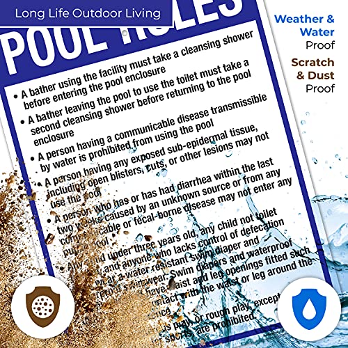 Cartel de reglas para piscina Utah de aluminio miniatura 5