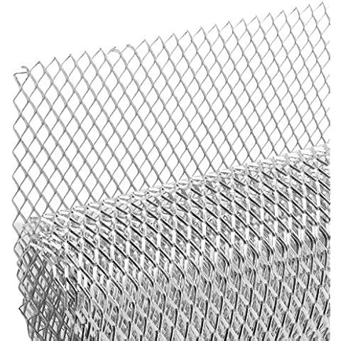 AggAuto Universal 40"x13" Car Grill Mesh - Aluminum Alloy Automotive Grille Insert Bumper Rhombic Hole 6x12mm, One of the Most Multifunctional Shape Grids Silver Cover