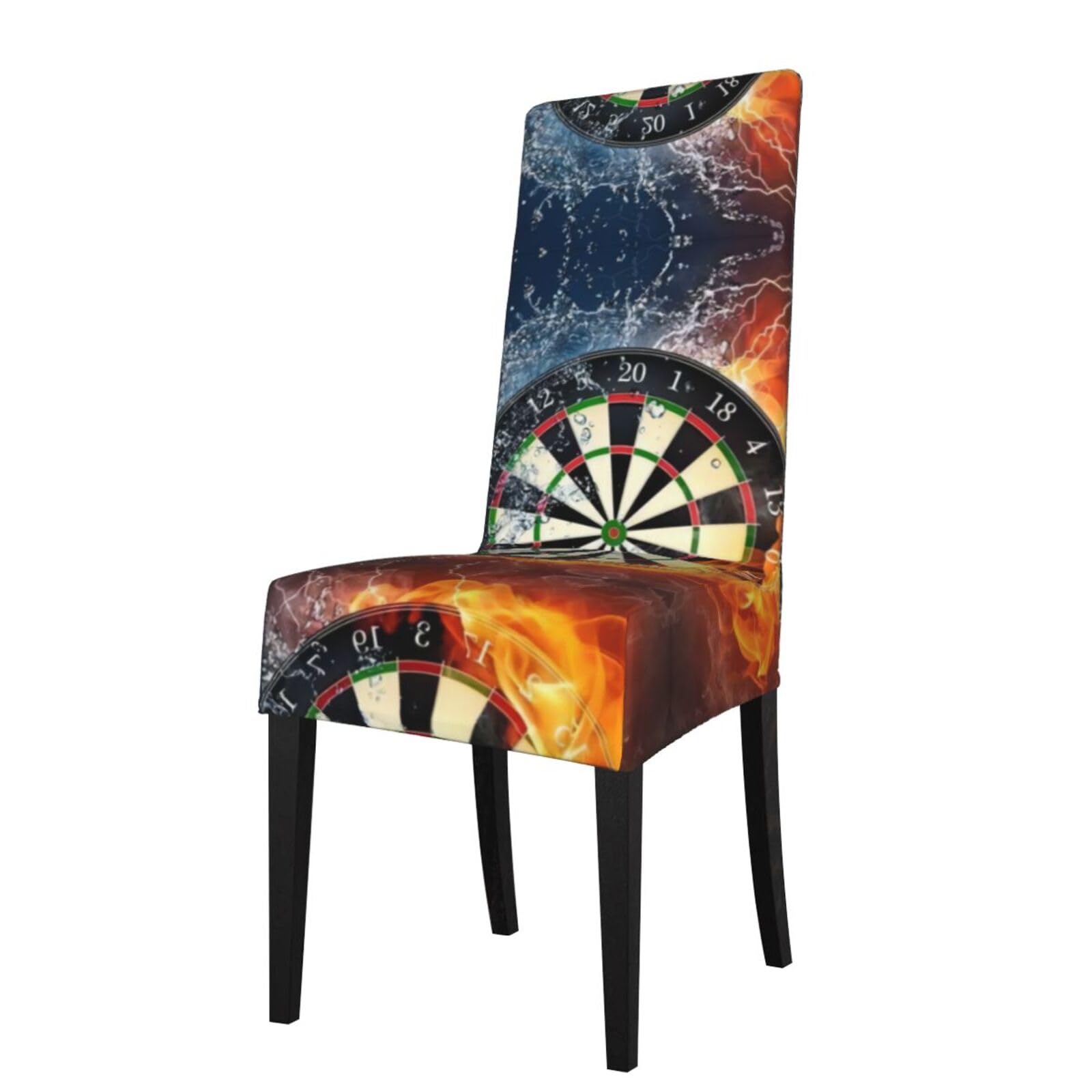 HLSBSSL Dart Board Printed dining chair covers, wrinkle-resistant and iron-free, suitable for hotels, banquets, and conferences