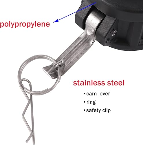 Miniatura 5 de Colocación de manguera de leva y ranura de polipropileno, tapón antipolvo de DC Camlock de tipo estándar de 2 pulgadas