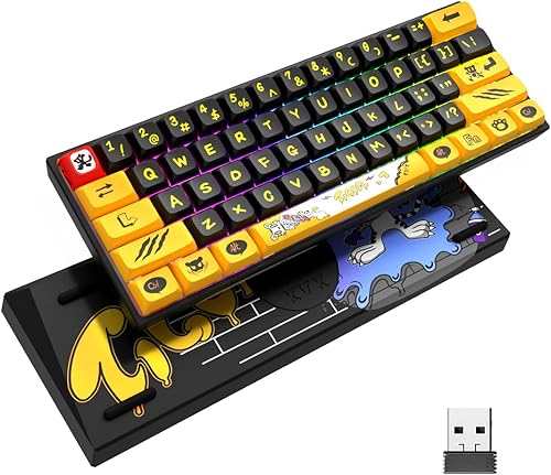 Hkfos XVX M61 Tiger Keyboard 60 Teclado mecánico con cable 24G Teclado inalámbrico para juegos interruptor amarillo Gateron teclado ergonómico