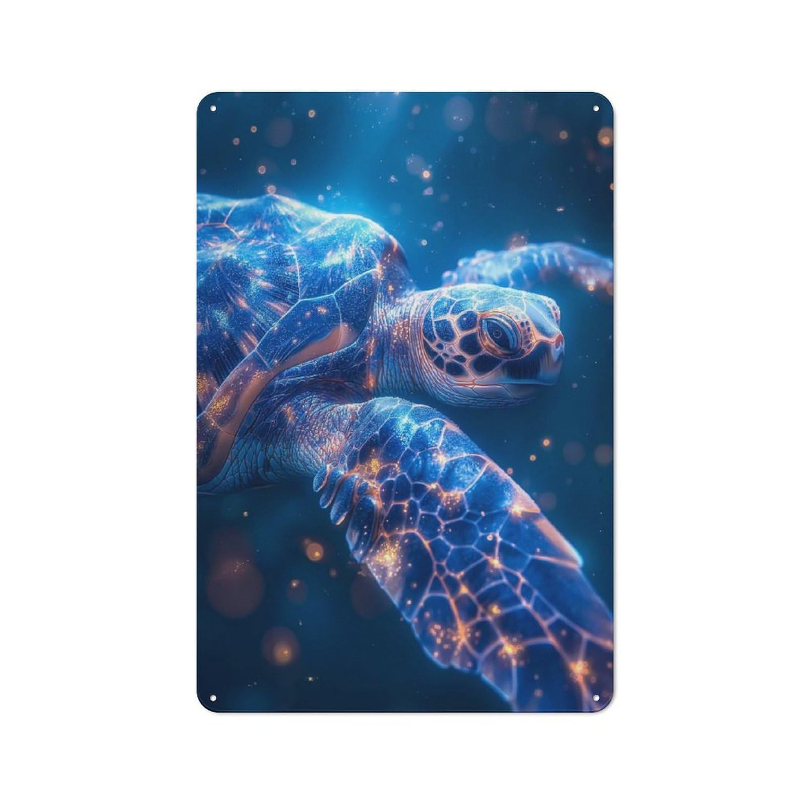 Junmoney Style-23 Sea Turtle Cosmic Odyssey Nostalgic Metal Wall Decor 30X20cm, Vintage Tin Sign For Living Room, Hallway, Kitchen Or Cafe