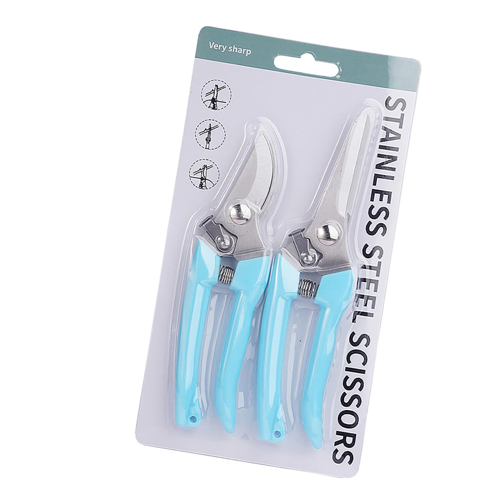 Tsophreniq Blue Suit 2Pcs Garden Pruning Shears Bypass Pruning Straight Scissors Plant Trimmer Hand Tool Snips