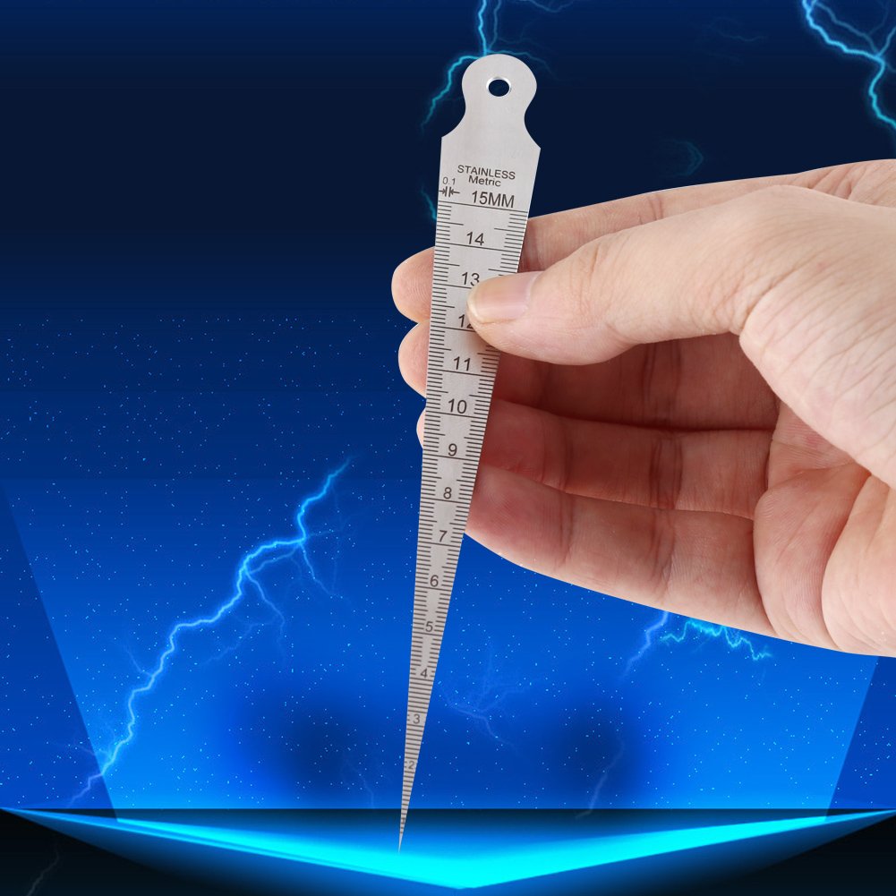FLEXMAN Taper Gage, Stainless Steel Taper Gauge Scale, Hole Taper Welding Gauge Test Ulnar, Scale Wedge Feeler Hole for Internal Diameter Determination