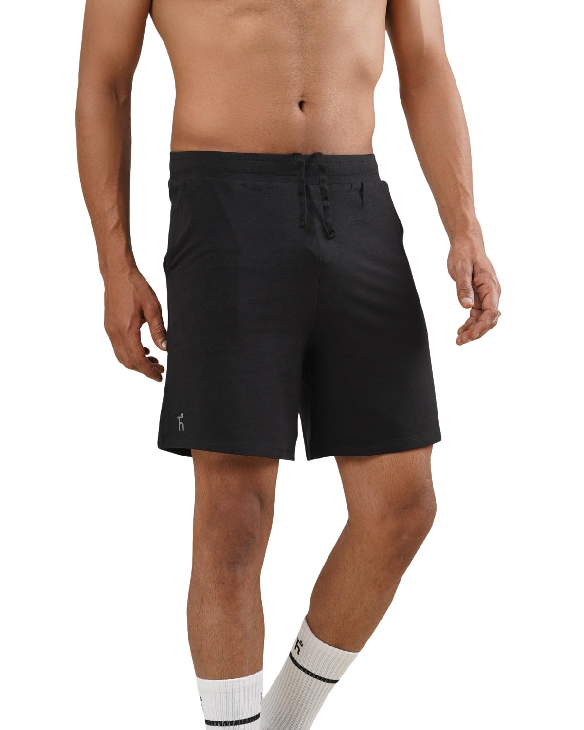 hemmey Men's Lounge Shorts, Aaraam Shorts, Bamboo Cotton Lycra Blend, Bison Black Color-picture-11