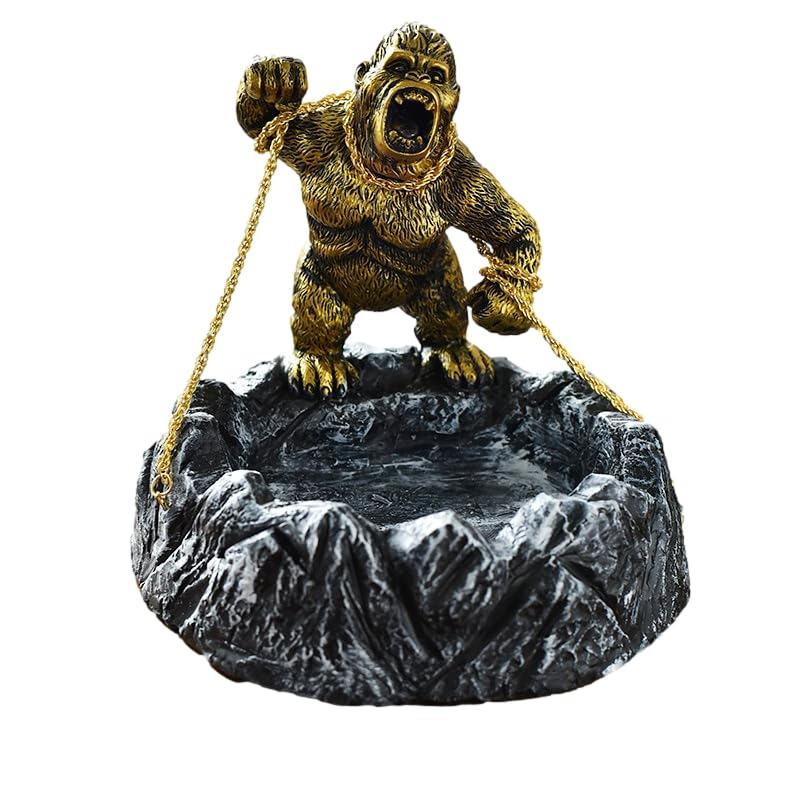 Xyphoria Gorilla Figurine Office Decor,Cool Sculpture and Candy Bowl,Weird Gifts for Coffee Table Decor?Shelf Decor?Living Room Decor, Style-05, OS-G003