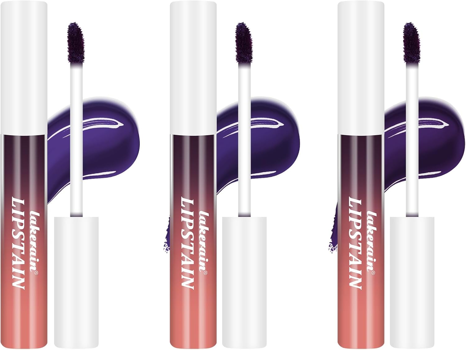 LOPHE Peel Off Lip Stain Set, 3 Colors Lip Liner Tattoo, Waterproof and Long Lasting, Lip Liner Set, Lipstick, Matt, High Color Rendering (C)