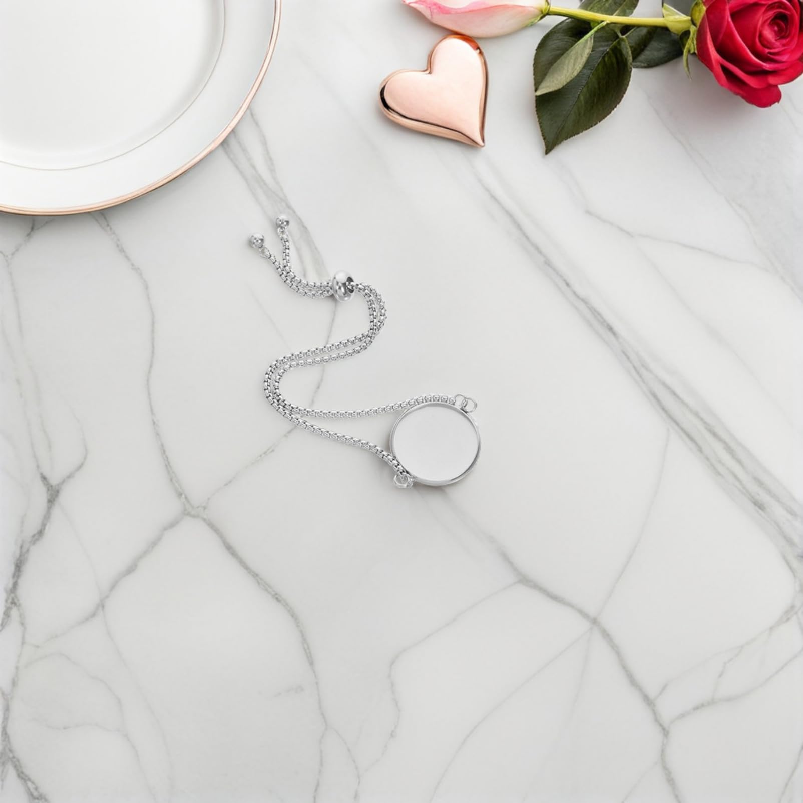 Brazalete Bisel en Blanco Ajustable de Acero Inoxidable 10piezas para DIY Joyas, Estilo Elegante y Sofisticado para Mujeres en Uso Diario