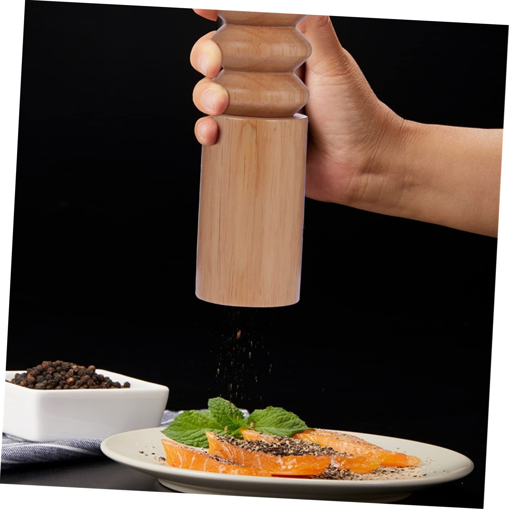 MAGICLULU Manuelle Holzgewürz Gewürzmühle mit Einstellbarem Mahlwerk aus Keramik und Edelstahl Klassisch Elegant für Kochen und Würzen Leicht zu Reinigen