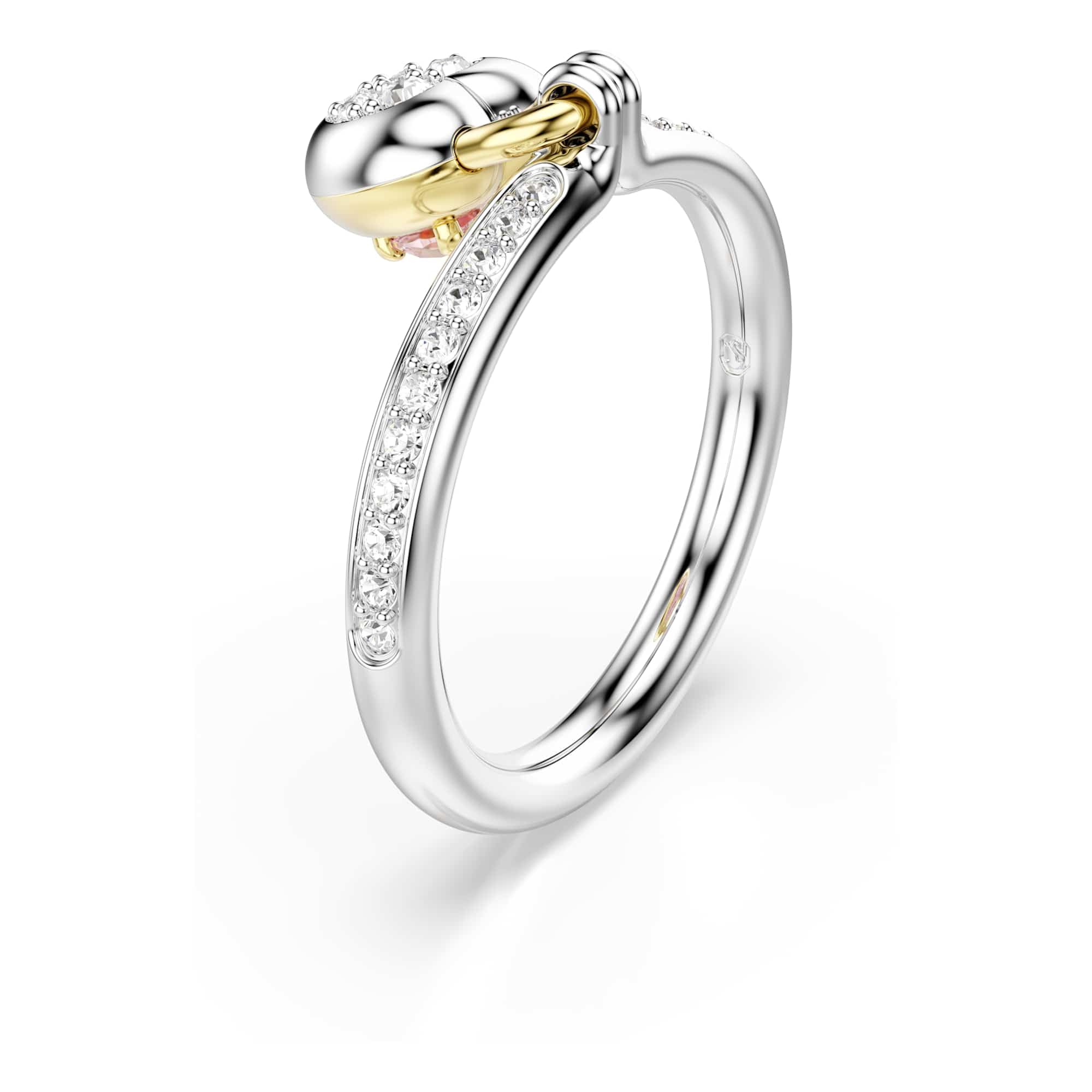 Swarovski Idyllia Collezione Anello con motivo, Tagli misti, Cuore, Rosa, Finitura in metallo misto