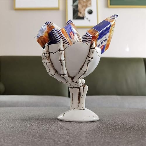 Miniatura 4 de TOYANDONA Soporte para dulces de manos de esqueleto, cuenco de Halloween, soporte para plantas, soporte para bolígrafo de oficina, adornos de