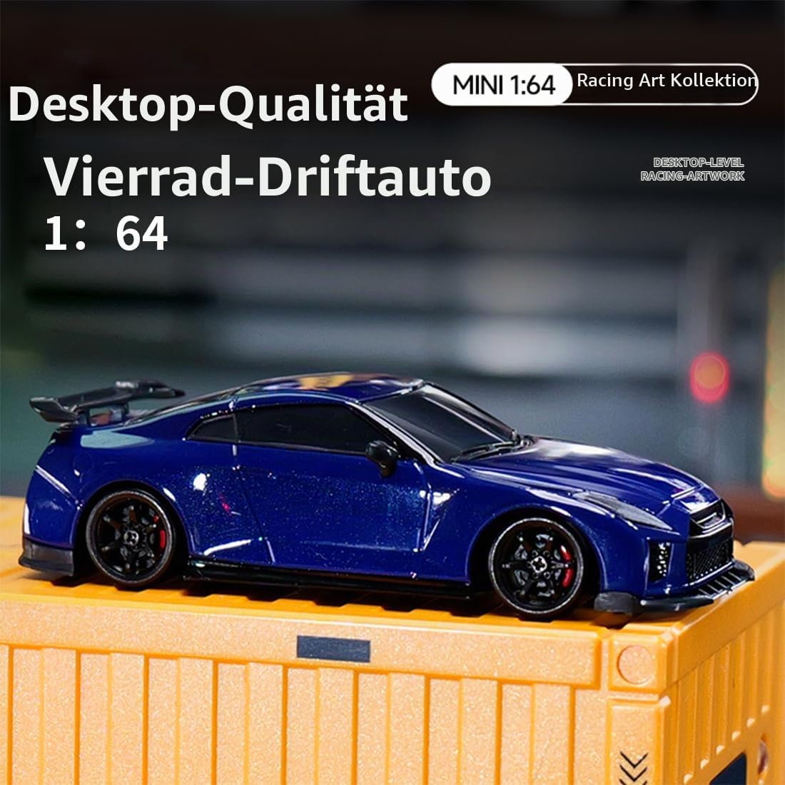 NULA 2,4 GHz 4CH 1:64 Mini RC Drift Auto, Desktop-4WD-RC-Driftwagen mit LED-Beleuchtung, proportionaler Gas- und Lenkung sowie 2 Geschwindigkeitsmodi – Sportwagen für Erwachsene