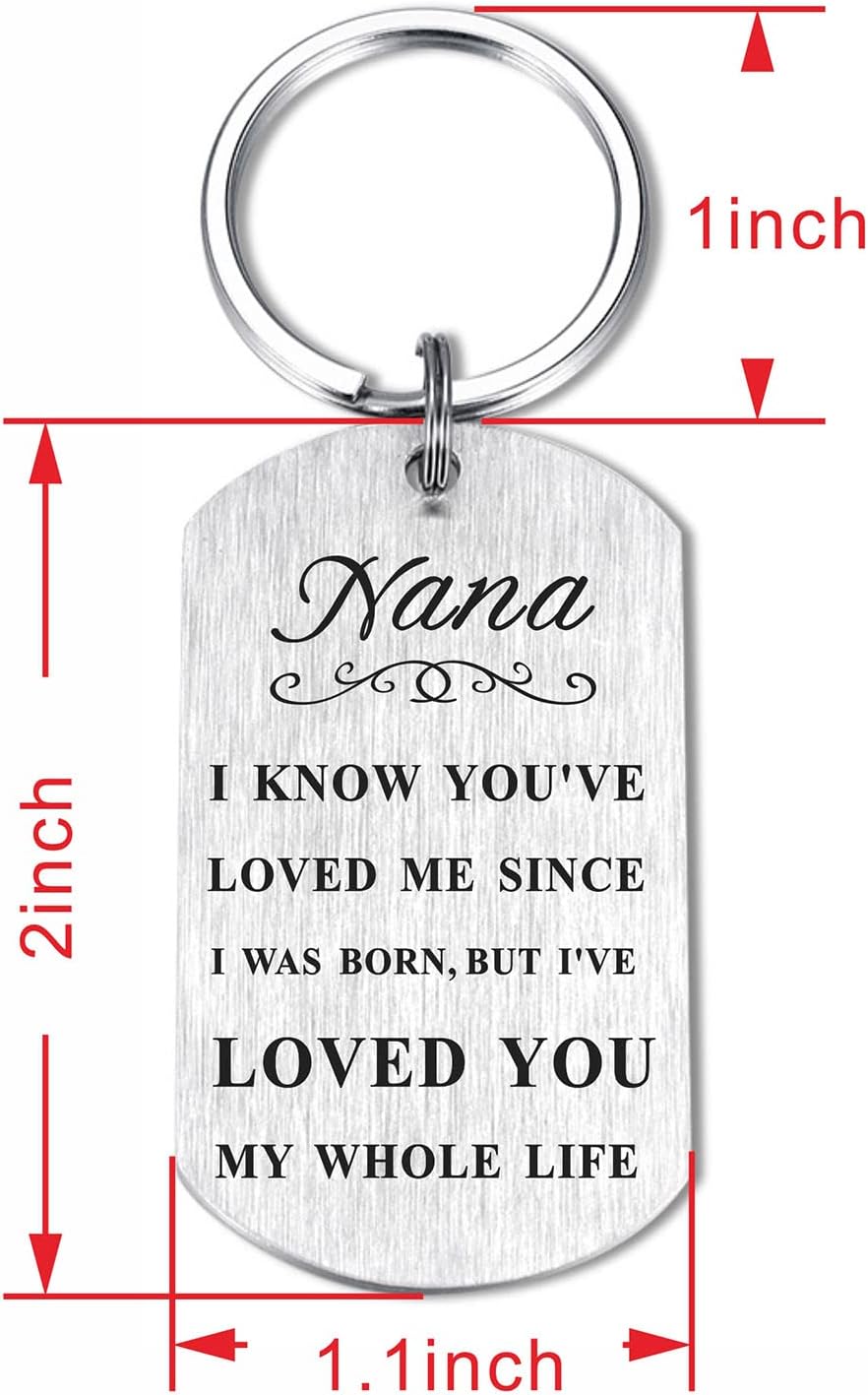 Resdink Nana Keychain Gifts for Women, Remember I Love You Nana Birthday Mothers Day Christmas Keychain Present from Grandchildren Grandkids - Image 2