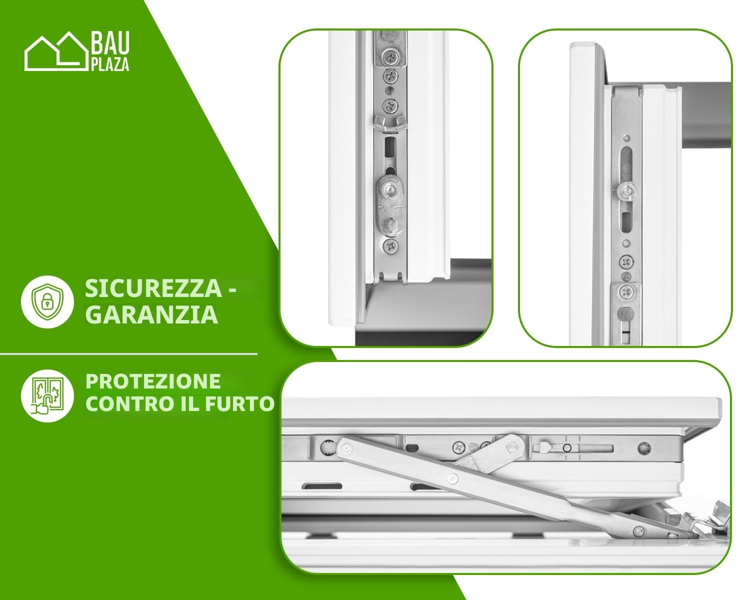 Finestra Serramenti in pvc Bianco - Vetro camera Larghezza x Altezza 50 x 60 cm apertura Sinistra 500 x 600 mm Funzione Girevole - Ottima scelta