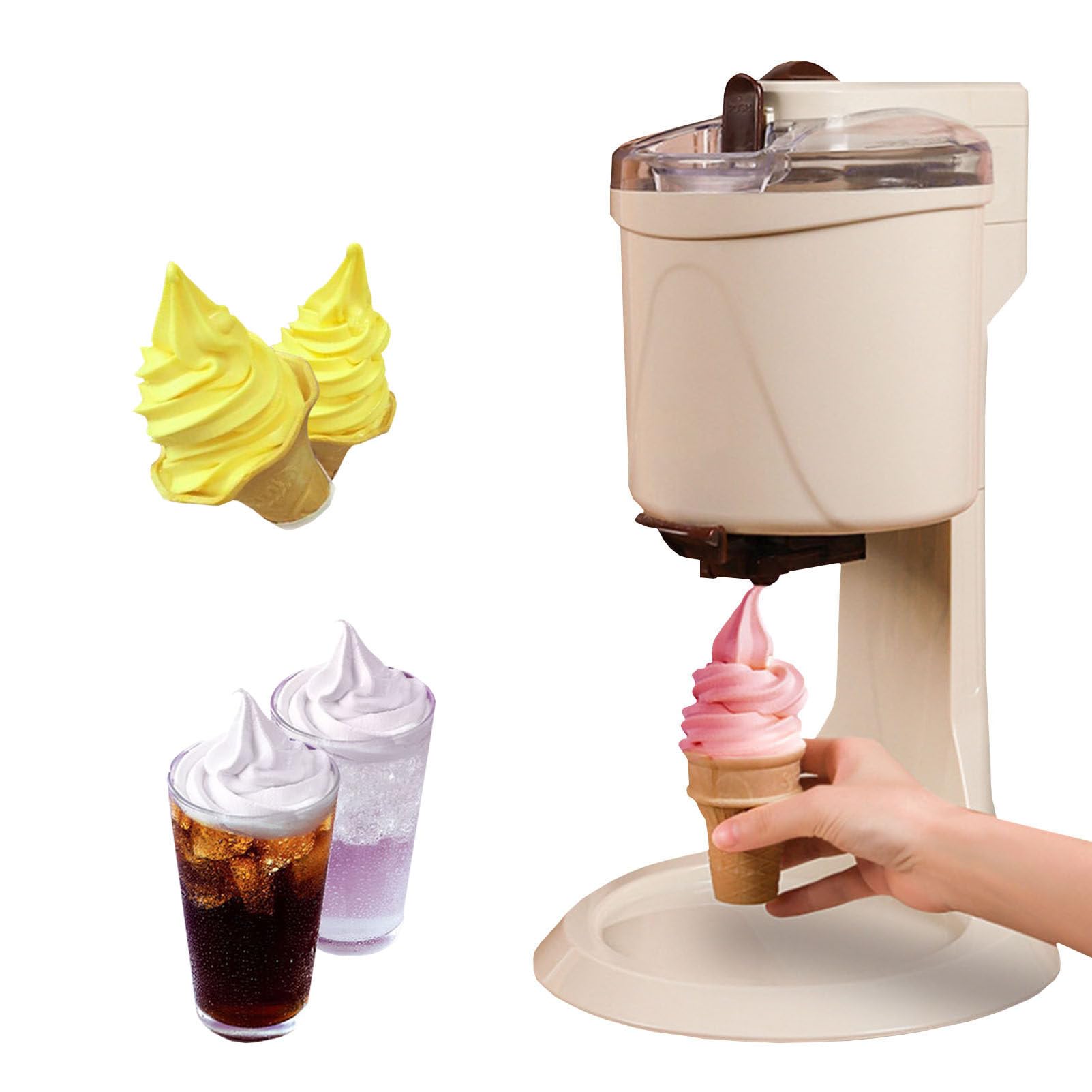 HTTGDGDH Fruit Dessert Yogurt Cone Ice Cream Maker, Soft Serve And Sorbet Maker, Kitchen Fruit Ice Cream, Ice Cream Maker Machine For Home,