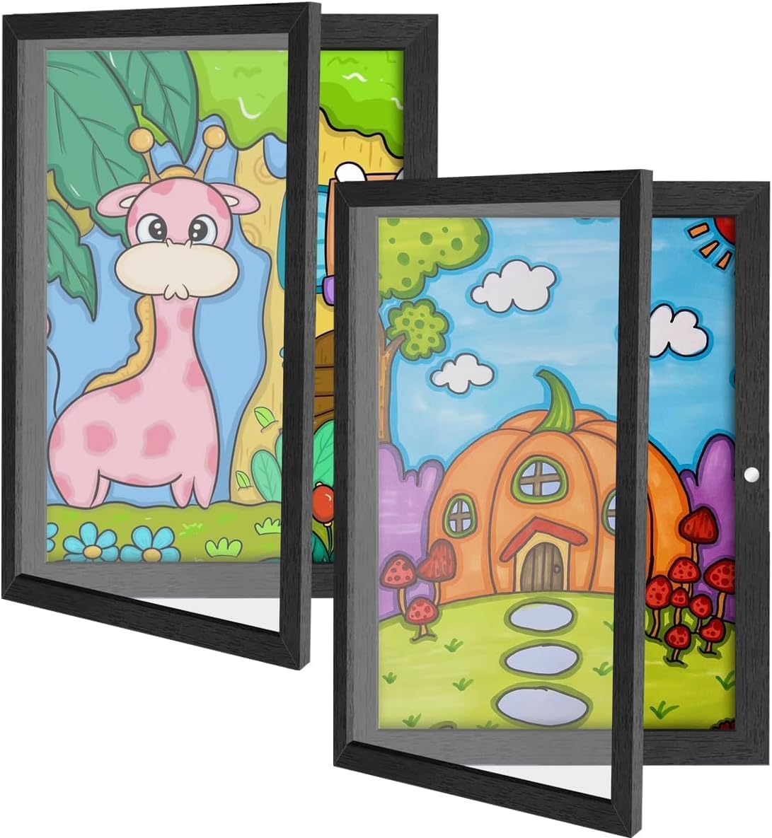 LeKaufen2 Pack Kids Art Frame, Childrens Artwork Display Art Frame for Kids Drawings, Kids Art Frames Front Opening A4 Frame for Kids Artwork Changeable Children Art Projects for Kids Artwork Storage